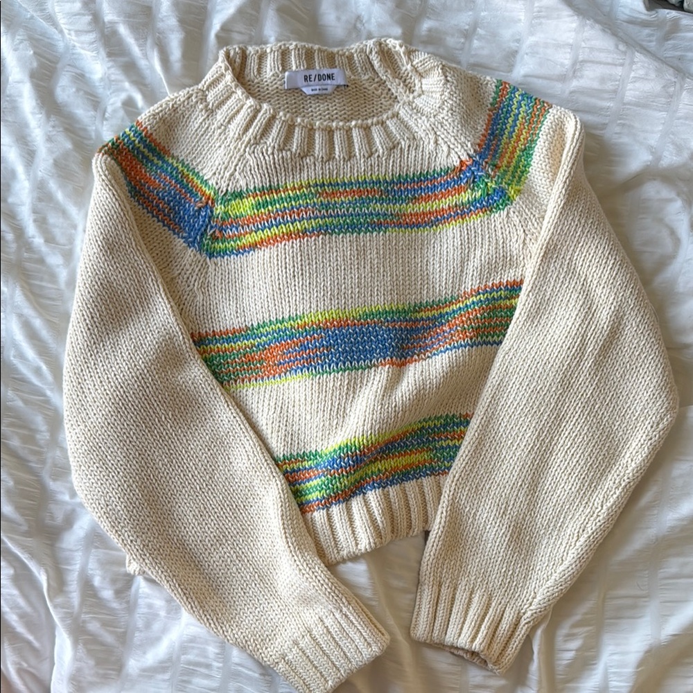Re/Done Striped Cotton Sweater